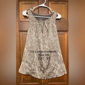 Liz Lange maternity Size XS brown and white maternity tank